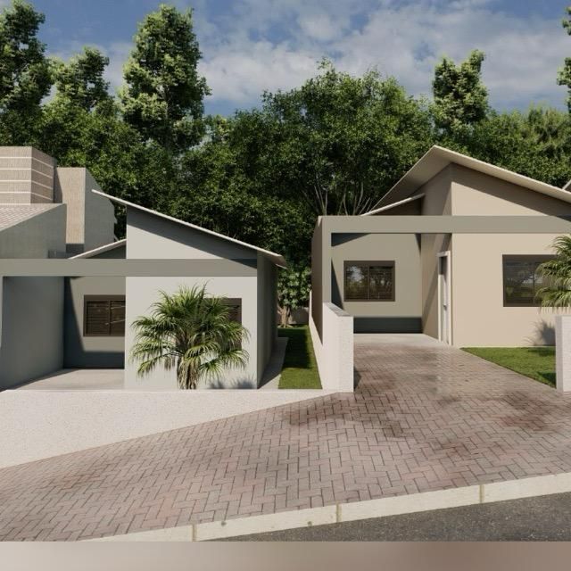 Projeto de residência com recuo ajardinado